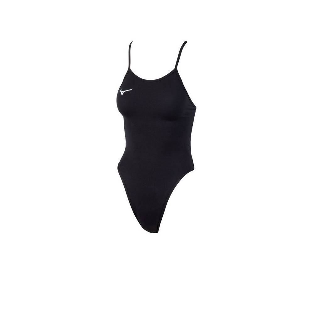 Womens Mizuno EXER Thin Strap Swimsuit Black Philippines (OQUDSK376)